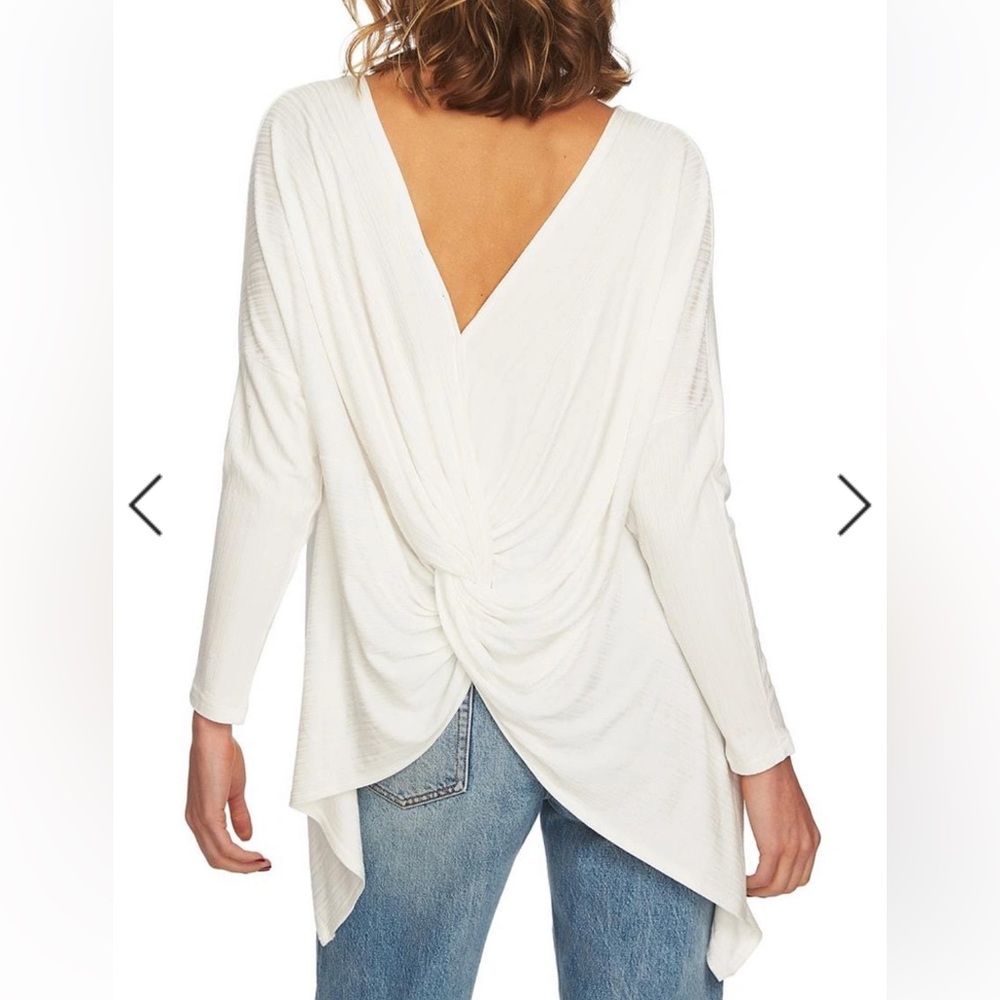 1. State Ivory knot back high/low loose fitting top - size M - Picture 4 of 6
